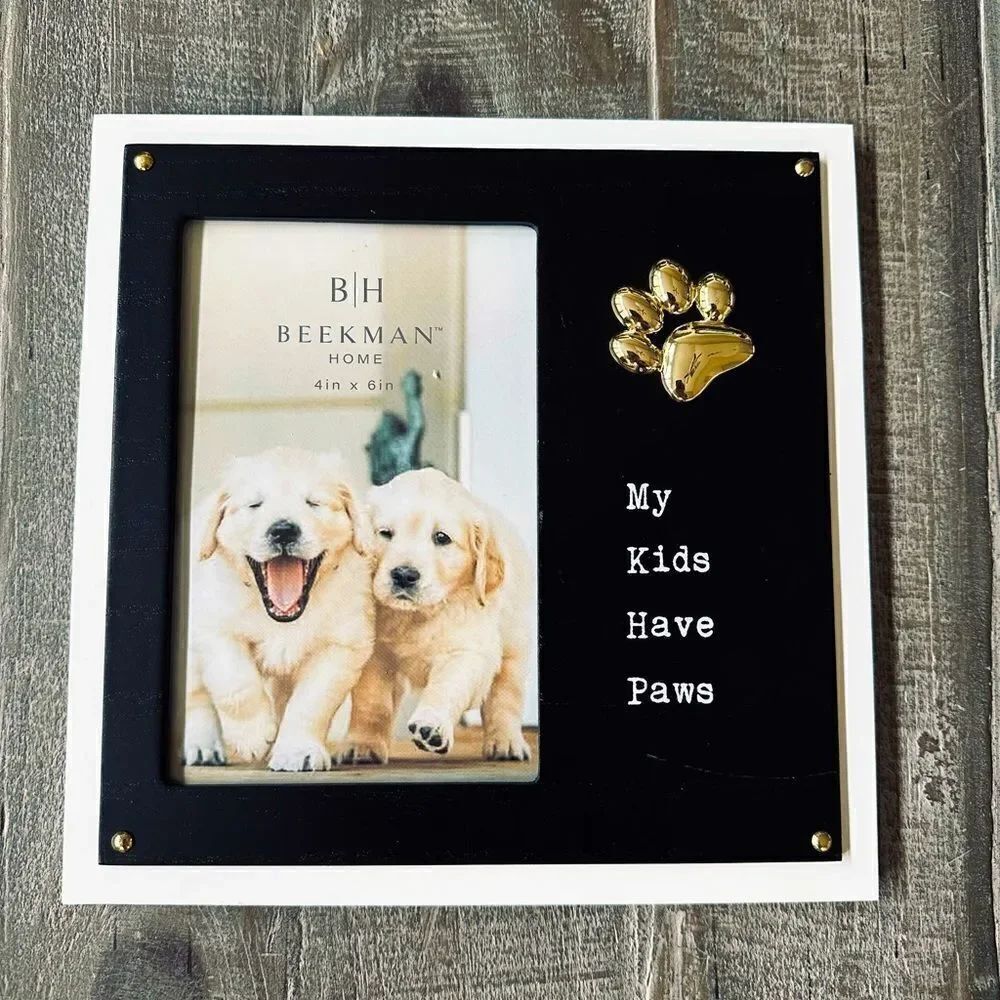 My Kids Have Paws Dog Paw Print Wood Picture Frame
